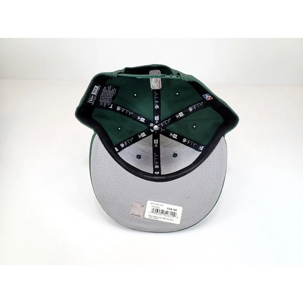 New‎ Era 9FIFTY Milwaukee Bucks NBA Draft Snapback Hat Green Flat Bill